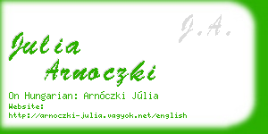 julia arnoczki business card