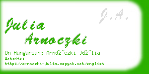 julia arnoczki business card